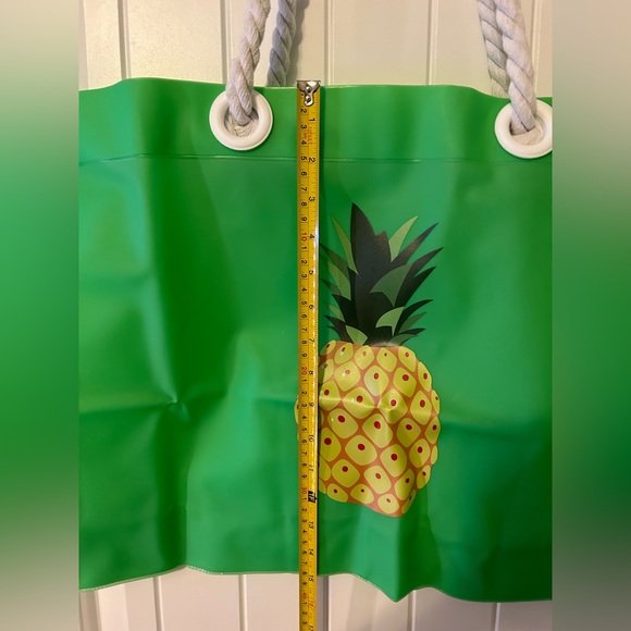 Large Green Pineapple Clear Tote Beach Bag Waterproof Rope Handle Pool Summer - Picture 6 of 11